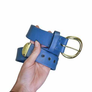 Vintage blue leather belt
